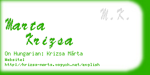 marta krizsa business card