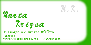 marta krizsa business card
